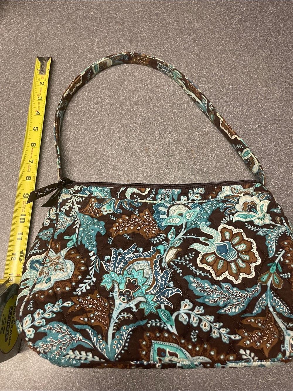 Vera Bradley Quilted Floral Shoulder Bag in Brown and Teal - Picture 7 of 8